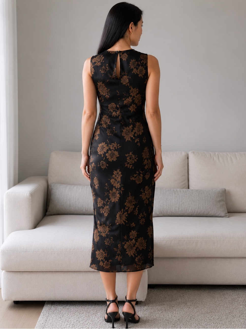 Quince Washable Stretch Silk Tank Midi Dress - Picture 2 of 6